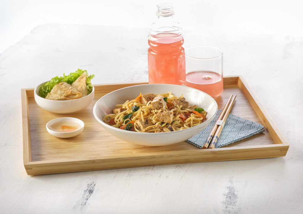 Wok de nouilles tofu teriyaki